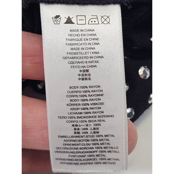 LM Women's L‎ Michael Kors Studded Front Sheer Back Rayon Tee Shirt blouse Top - Picture 8 of 8